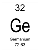 Germanium teachers printables