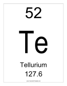 Tellurium teachers printables