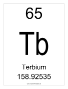 Terbium teachers printables