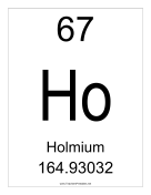 Holmium teachers printables