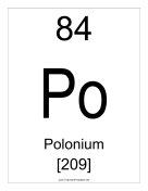 Polonium teachers printables