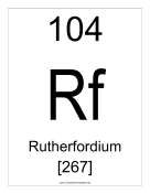 Rutherfordium teachers printables