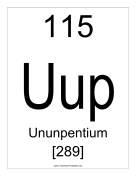 Ununpentium teachers printables