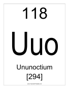 Ununoctium teachers printables