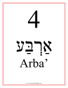 Hebrew 4 Feminine teachers printables