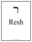 Hebrew Resh teachers printables