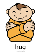 Hug Sign Color teachers printables