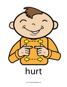 Hurt Sign Color teachers printables