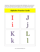 I to L Alphabet Flash Cards teachers printables