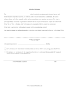 Media Release School Permission Slip teachers printables