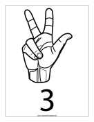 Number 3-Outline-With Label teachers printables