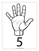 Number 5-Outline-With Label teachers printables