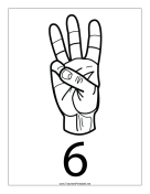 Number 6-Outline-With Label teachers printables