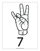 Number 7-Outline-With Label teachers printables