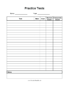 Practice Test Log teachers printables