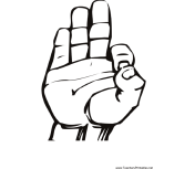 Sign Language F teachers printables