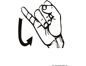 Sign Language J teachers printables