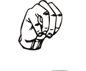 Sign Language M teachers printables