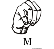 Sign Language with M teachers printables