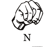 Sign Language with N teachers printables