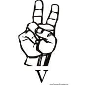 Sign Language with V teachers printables