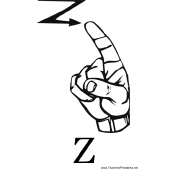 Sign Language with Z teachers printables