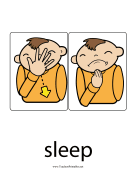 Sleep Sign Color teachers printables