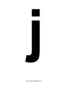 Stencil Lowercase J teachers printables