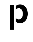 Stencil Lowercase P teachers printables