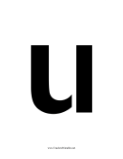 Stencil Lowercase U teachers printables