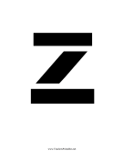 Stencil Lowercase Z teachers printables