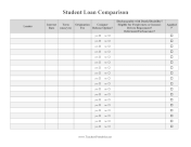 Student Loan Comparison Chart teachers printables