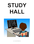 Study Hall Sign teachers printables