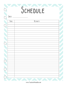 Teacher Organization Binder Daily Schedule