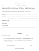 Technology Use Permission Slip teachers printables