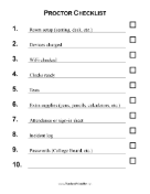 Testing Proctor Checklist teachers printables