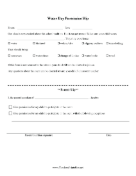 Water Day Permission Slip