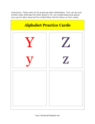 Y to Z Alphabet Flash Cards teachers printables